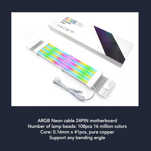 Cable programable para computadoras de escritorio con iluminación de neón ARGB 3