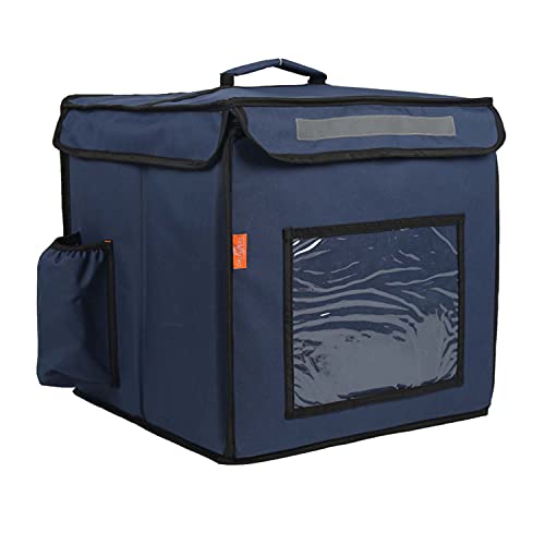 Image of Polyester Maxim Insulated Water Stain Repellent Modern Food Pizza Courier Delivery Bag 45 Litres 14X14X14 Inches (Large, Navy Blue)