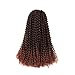 6Pcs Passion Twist Hair Ombre Brown 18 Inch Long Bohemian Braids for Passion Twist Crochet Braiding Hair Synthetic Fiber Natural Hair Extension (18"6pcs, T350)