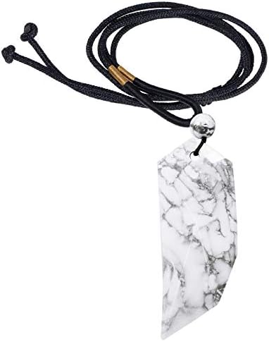 Nupuyai Wolf Tooth Amulet Crystal Point Necklace for Men Women, Energy Healing Stone Pendant with Adjustable Rope