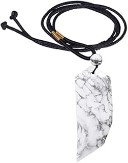 Nupuyai Wolf Tooth Amulet Crystal Point Necklace for Men Women, Energy Healing Stone Pendant with Adjustable Rope