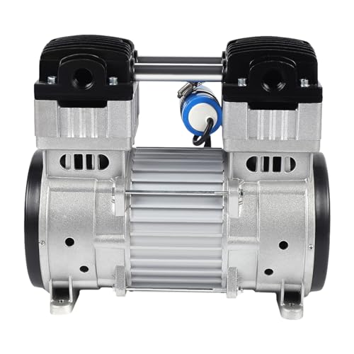 Oilless Vacuum Pump, 1100W 7CFM Oil-Free Vacuum Pump, 1400RPM 90.6KPA Vacuum Pump with External Silencer and Overheat Protection, Oilless Vacuum Pump with Built-in Fans, for Hydraulic Presses