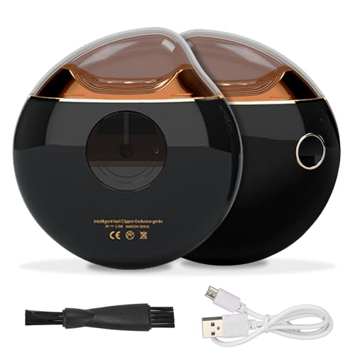 Electric Nail Clipper, Anti Splatter Rechargeable Automatic Nail Cutter Fingernail Cutter Nail Scissor with Charing Cord for Children Seniors Adults(Black)