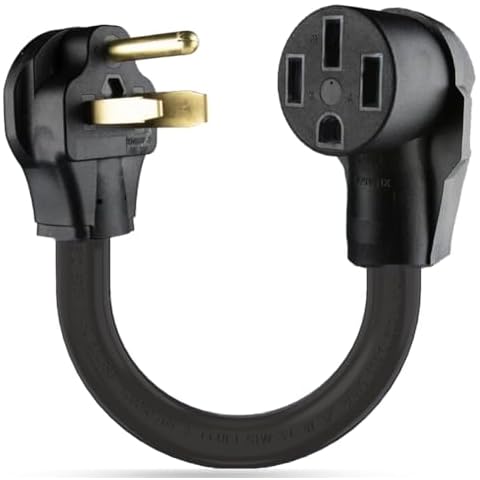 NEMA 6-50P to 14-50R EV Charger Adapter Cord - UL Certificate, 250V 3 Prong Dryer Outlet Male Plug to 50 Amp 4 Prong Female Connector, Heavy Duty Pure Copper Connector for Level 2 EV Charging Cover
