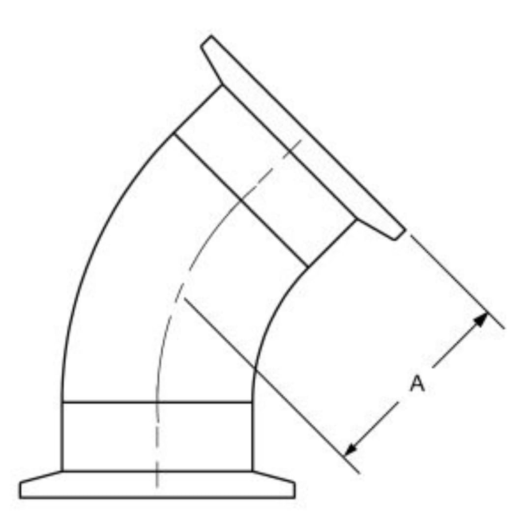 Accesorios de vacío de codo de acero inoxidable 304 de 45°, conector rápido de brida ISO-KF para aplicaciones de vacío ultra alto, duradero y fiable