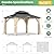 LVUYOYO 11' x 13' Wood Gazebo, Outdoor Hardtop Gazebo, Double Galvanized Steel Roof Pergola with Curtains and Nettings, Wooden Pavilion for Patio, Backyard, Deck, Garden