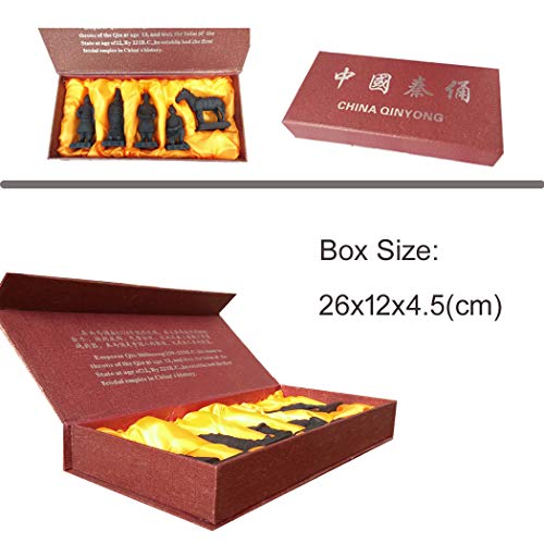 Set of 5 Mini Antique Reproduction, China Qin Dynasty Terracotta Warrior Sculpture Home Display Table Display Gift Multi Presentation Set of 5 Gift Box, 3.5”Tall …