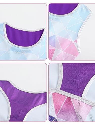 FEOYA Girls 2 Piece Gymnastics Dance Outfit Kids Ballet Active Set Crop Tank Top with Booty Shorts Sports Dancewear4