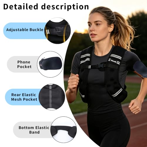 Garvee 12lb Weight Vest with Reflective Stripe for Workout - image 6