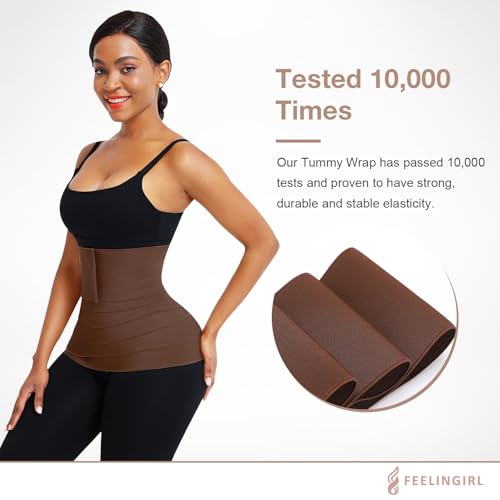 Image of FeelinGirl Waist Trainer for Women Trimmer Belt Waist Cincher Tummy Wrap Plus Size Snatch Bandage Body Shaper