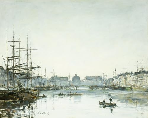 Toile Eugène Boudin Le Bassin du Commerce pour habiller un grand mur vide de salon 60x90