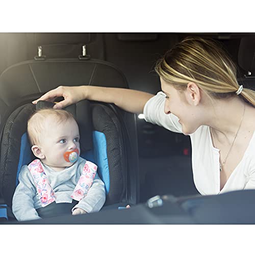 Image of Baby Car Seat Belt Covers, Floral Stroller Seat Strap Covers, Car Seat Straps Shoulder Pads for Girls Boys, Mink Seat Belt Protectors for Car Seats /Pushchair, for Kids Newborn Infants Toddlers