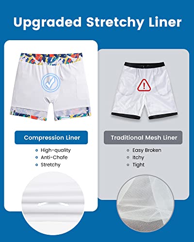 Image of maamgic 2 in 1 Mens Swim Trunks 7 Inch Swim Shorts Swim Suits Board Shorts