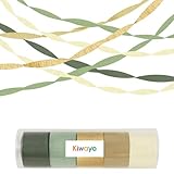 Kiwayo Birthday Baby Shower Decorations, Sage Green Gold Crepe Paper Streamers Party Decorations(5 Rolls) for Camp Bachelorette, Bridal Shower,Engagement Woodland Safari Boho Party Decor Women Adults