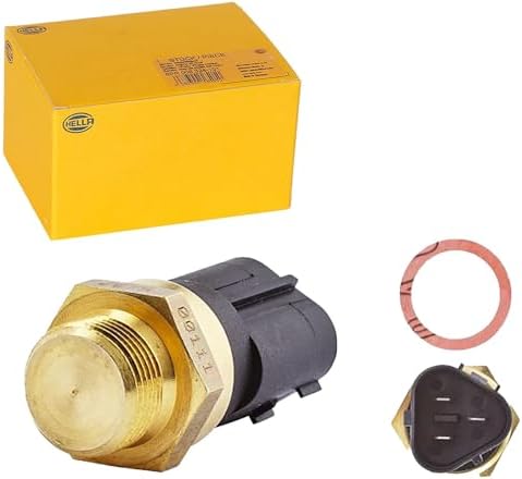 HELLA 6ZT 007 800-111 Temperaturschalter, Kühlerlüfter - 12V - 3-polig | Flachstecker - geschraubt - Doppelausgang/Schließer