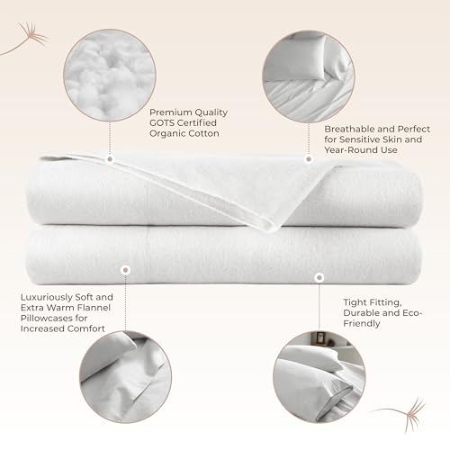 Image of Whisper Organics 100% Organic Cotton Flannel Pillowcases, Envelope Closure