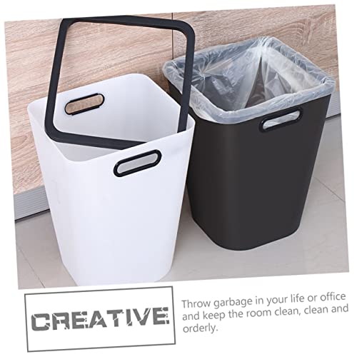 Cabilock bote de basura plástico rectangular blanco miniatura 5