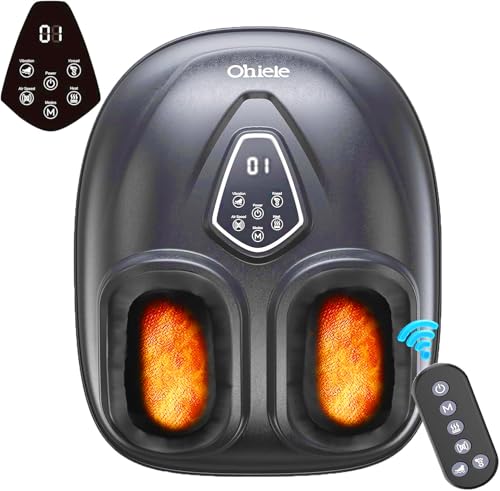 Image of Foot Massager with Heat, Shiatsu Foot Massager with Remote, Electric Feet Massage Machine for Neuropathy,Plantar Fasciitis, Circulation, FSA Eligible HSA Store Eligible Massager (Dark Black,Corded)