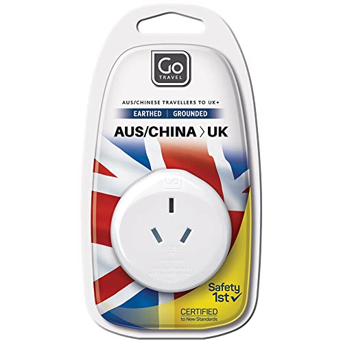Go Travel Earthed AUS Australia and China to UK Travel Power Adaptor (Adapter Ref 560)