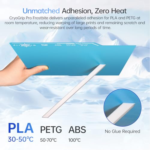 Image of BIQU CryoGrip Pro Frostbite Cold Build Plate for Centauri Carbon /CC 2 | Super-Tack Spring Steel Sheet, 260x286.5mm, Room Temperature Printing, Double-Sided