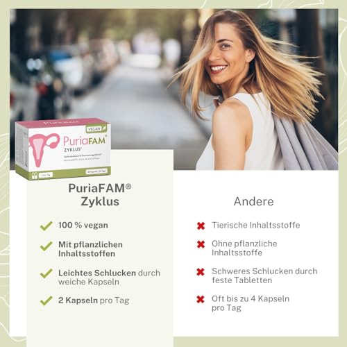 Shatavari Puriafam Zyklus Balance mit Inositol, Mönchspfeffer und Maca