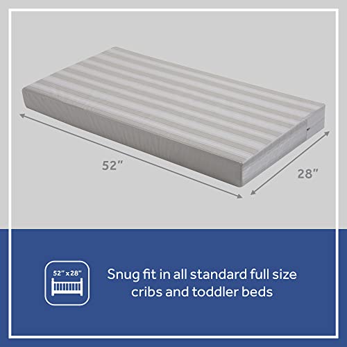 Sealy Butterfly Waterproof Ultra Firm Baby Crib Mattress And Toddler Bed Mattress, Made In Usa, 52"X28" - White Stripe #TOP2