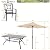 Sophia & William Patio Table and Chairs for 6 with 10ft Tiltable Patio Umbrella, 8 Piece Metal Outdoor Dining Set, 6 Outdoor Stackable Chairs, 1 Rectangular Dining Table and 1 Beige Umbrella