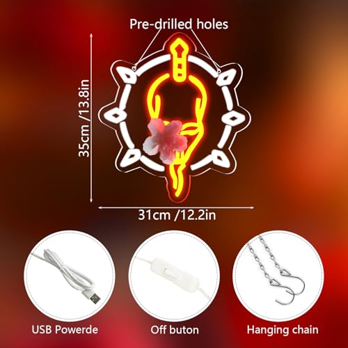 Image of Game Neon Sign Necromancer for Playroom Decor,Led Lights for Man Cave Gaming Room Internet Bar or Bedroom Decoration.5V USB Powered,Easy Hanging.