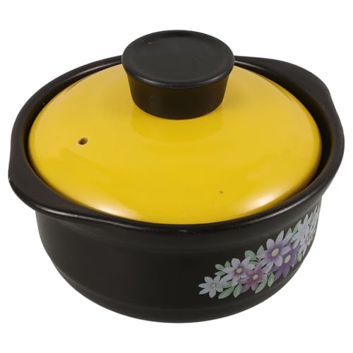 POPETPOP Cazuela de Barro Doble Asa para Cocina Capacidad de 1.3l Adecuado para Guisar Pollo y Sopas Hogar o Tienda de Alimentos