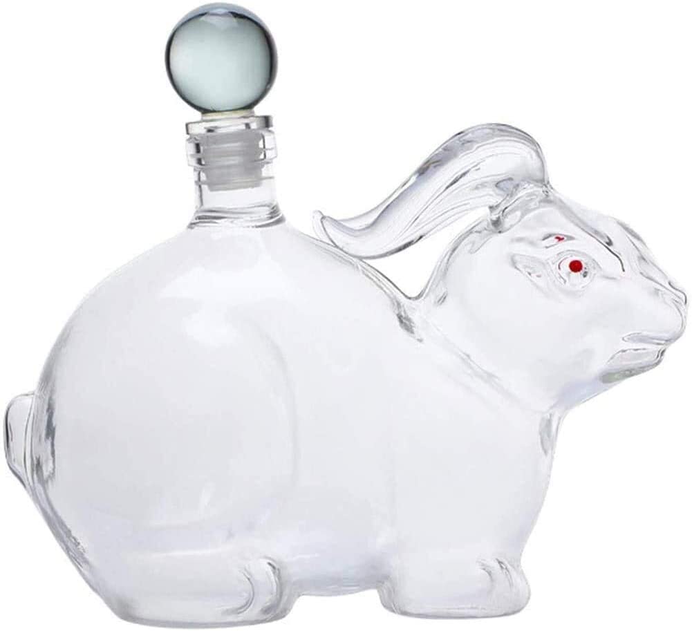 Spirituosenflasche in Tierform, Likör-Kaninchen-Whisky-Dekanter, Sternzeichen-Tier-Alkoholspender(1000ml/33.8oz)