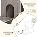 Cat Litter Box Furniture Enclosure with Hammock and Scratching Posts, Magnetic Door Cat Toilet, Wooden Dual Hidden Litter Box with Multi-Level Platform & Ladder Perch, All-in-One Indoor