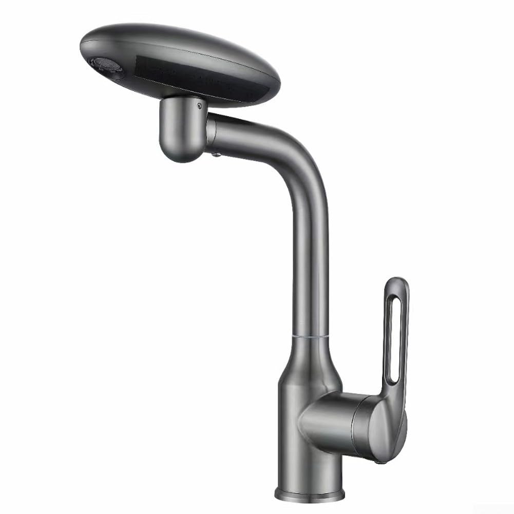 SOHNVWTGD Bathroom Washbasin Faucet Multi Purpose Bathroom Faucet, Four Water Flow Options, Stainless Steel Construction(Gray)