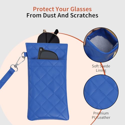 Image of Double Eyeglass Case Soft Dual Glasses Case for Women Men Travel Squeeze Top Sunglasses Cases Eyeglasses Pouch