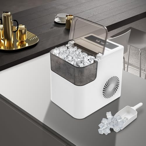 Fabricadora de hielo de sobremesa 1.4L con cubetera y 8 min por cubo miniatura 4
