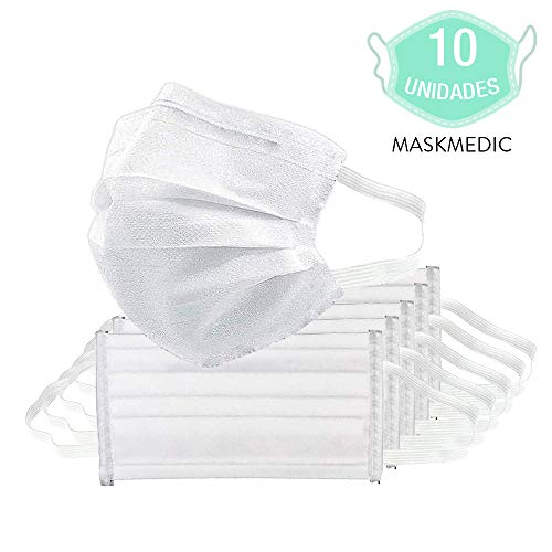Kit 10 Máscara Descartável Para Higiene E Proteção De Rosto Com Elástico Reforçado MaskMedic