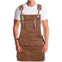 Equipo De Protección Personal De Un Carpintero Delantal para Carpintero,Delantal de Trabajo con Bolsillos,Delantal Vaquera Hombre Delantales Barbacoa Lona Vaquera Para Hombres, Ajustable de M a XXL para Carpintería Soldadura Mujer Hombre