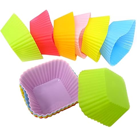Honbay 12PCS Silicone Square Baking Cups Cover