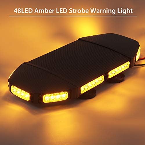 PROZOR Car Beacon Light with E57 Certification Car Roof Light 21 Modes 48 LED Magnetic Emergency Bar 5M Strobe Light 48W Amber Warning Light 12V 24V Warning Beacon For Car Truck etc