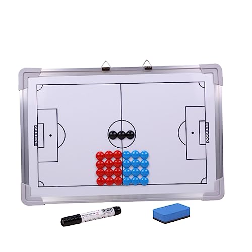 CORHAD 1 Set Aluminum Alloy Football with Fridge Magnets Eraser Marker Portable Hangable Training Board for Match Strategy Player Engagement
