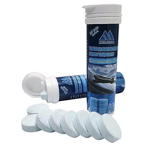 Mericka Windshield Washer fluid Concentrated Clean Tablets Solid Car Effervescent Tablets Glass Solid Wiper Cleaning Tablets for Car Kitchen Window