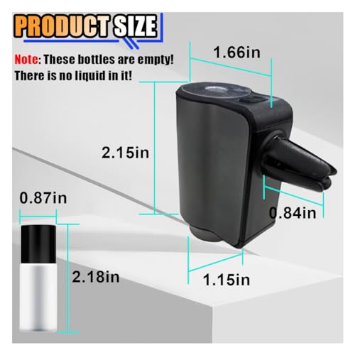 Image of Smart Car Air Freshener Diffuser, Car Air Aroma Diffuser with Three Adjustable Intensity Levels, Rechargeable Intelligent Auto Aroma Diffusers with 3Pcs Empty Bottle (No Essential Oil)
