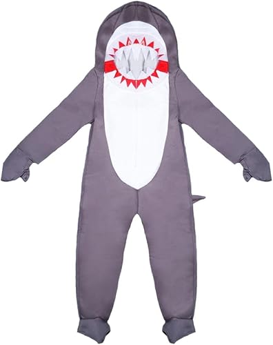 Miniatura 5 de EraSpooky Disfraz con capucha de tiburón para niños, disfraz de animales lindos para Halloween