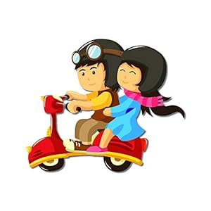 Bhai Please Couple Scooter Ride Wooden Fridge Magnet (Pack of 1) Valentine , Anniversary , Couple , Wedding and Love…