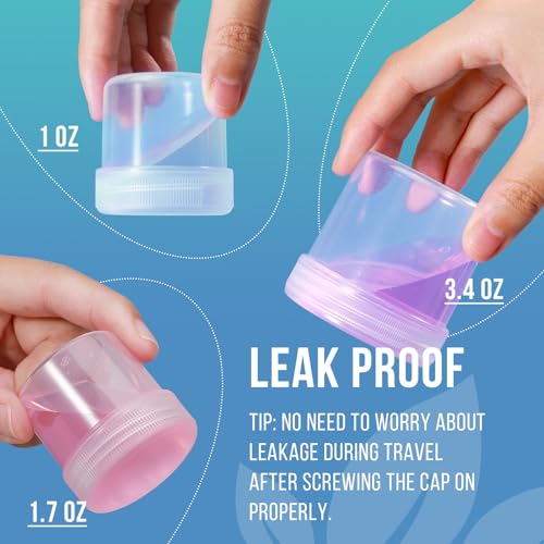 DEMORA Small Travel Containers Plastic Jars with Lids for Creams, Refillable TSA Approved Travel Size Containers for Lotion Makeup Cosmetic Toiletries Ointments, PP, BPA Free (Clear, 1.7 oz, 6 Pcs)4