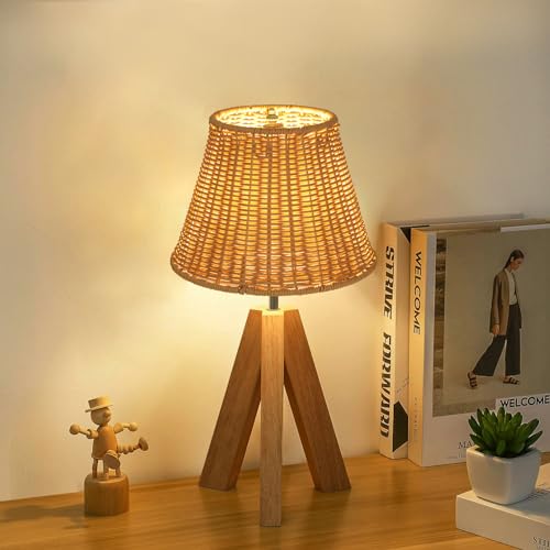 Lamsu 231002A1 Small Lamp Shade Replacement, Boho Lamp Shades For Table Lamps, Hand Woven Washable Pp Rattan Lampshades thumb #6
