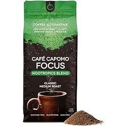 Tattva's Herbs Cafe Capomo Focus Nootropic Coffee Alternative, Caffeine & Acid Free, with Ashwagandha, Bacopa & Mucuna, 11 oz