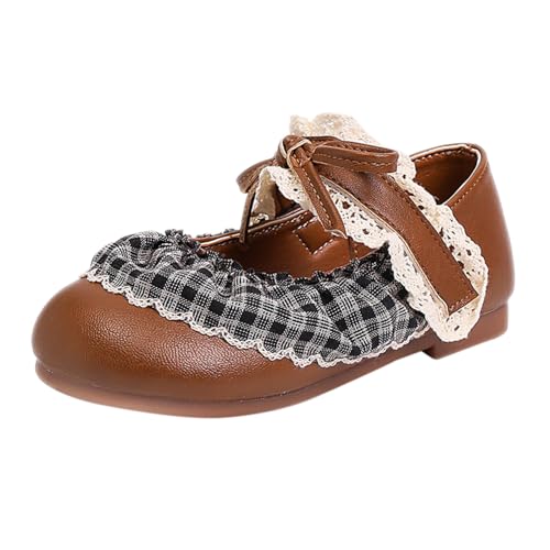 szvbofueck Mary Jane - Zapatos de piel para niña, con lazo, princesas, zapatos de vestir, zapatos planos, zapatos de fiesta, suela antideslizante, zapatos escolares, zapatos individuales, zapatos de