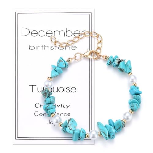Cadeau de pierre de naissance de décembre : bracelet pour Noël et anniversaire
