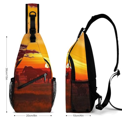 Mochila deportiva tipo sling African Animal Sunset miniatura 2