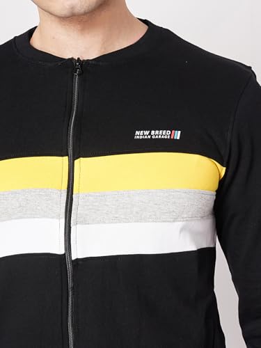Image of The Indian Garage Co Men Polycotton Baseball Collar Mid-Length Long Sleeves Slim Fit Jacket